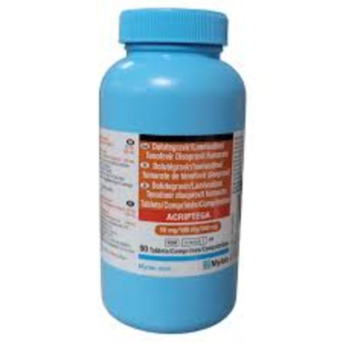 ACRIPTEGA Tablets - Dolutegravir 50mg Lamivudine 300mg Tenofovir 300mg, 90 Tablets