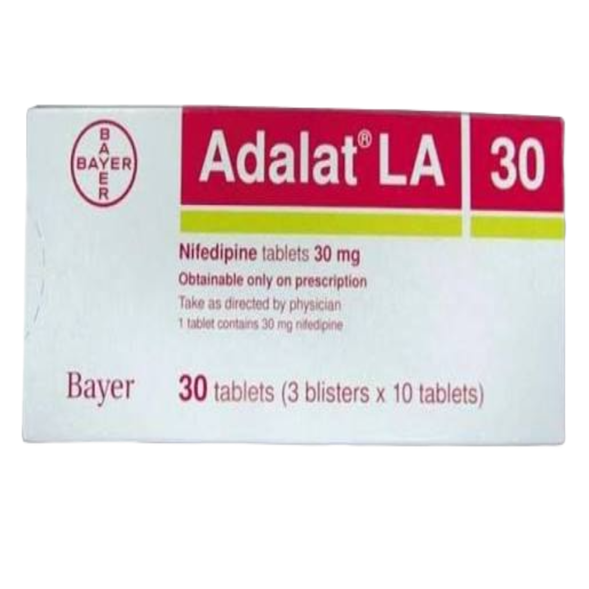 Adalat LA 30mg Tablets, 30 Tablets