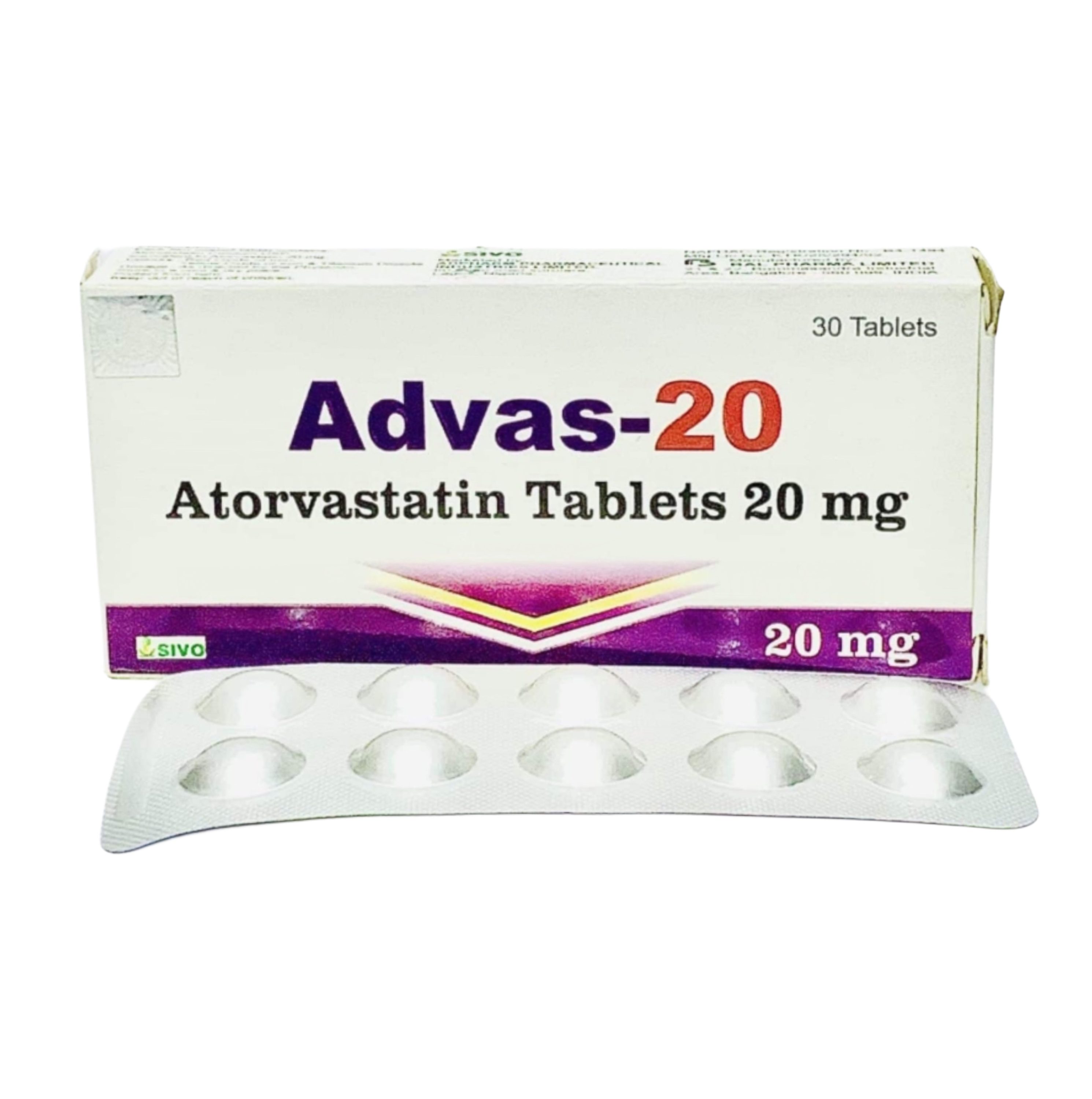 Advas-20 Tablets (Atorvastatin) x30