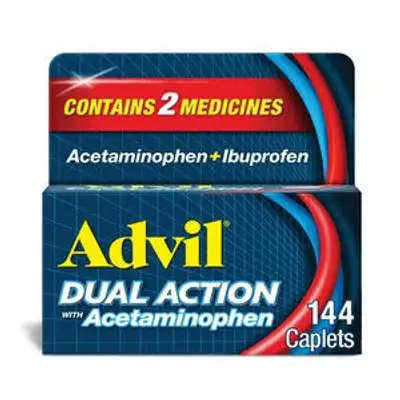 Advil Dual Action Acetaminophen + Ibuprofen 144 Caplets