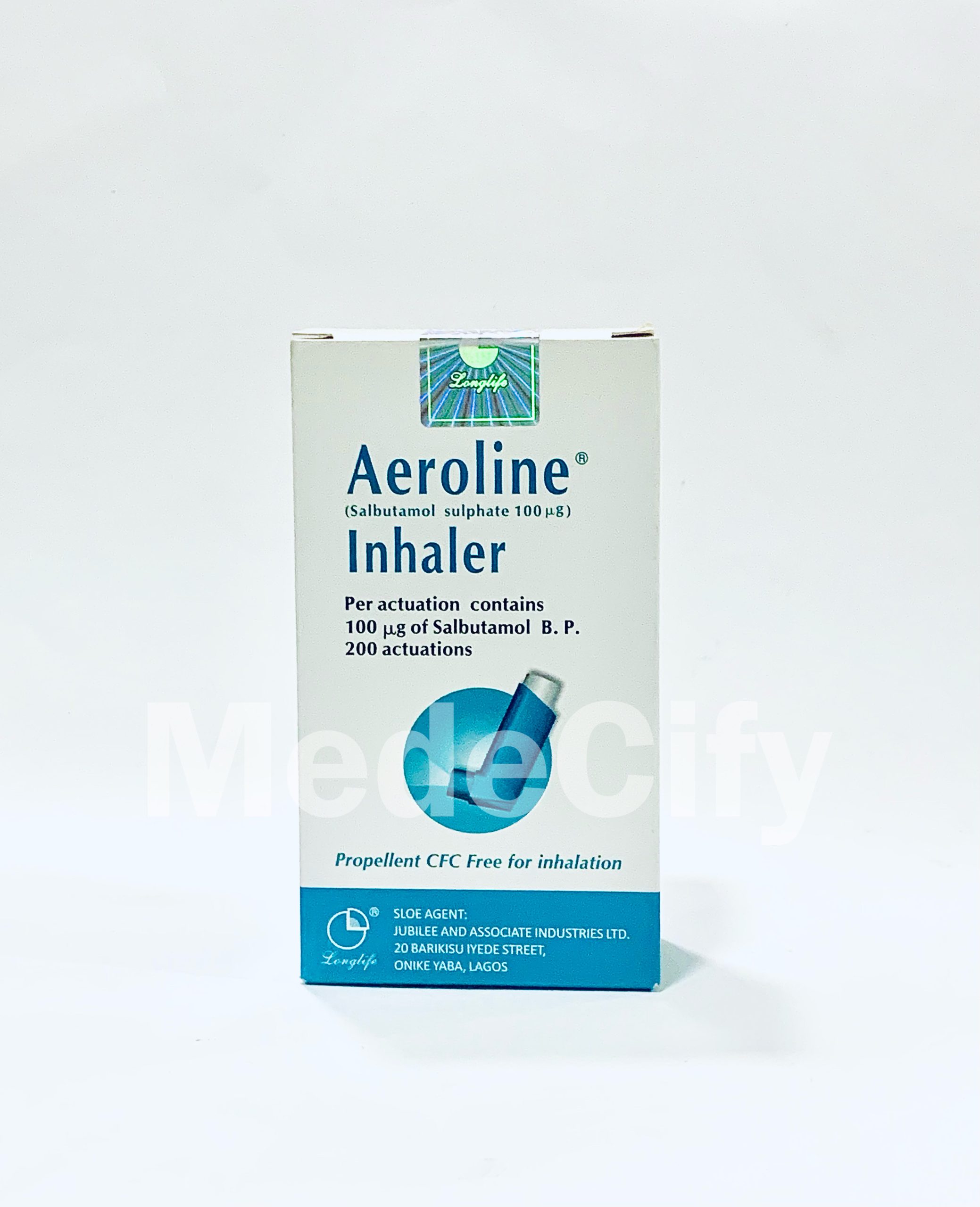 Aeroline Inhaler 200Doses (Salbutamol) x100ug