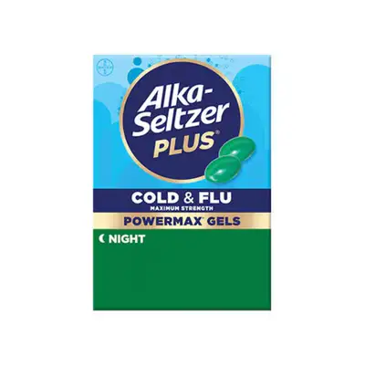 Alka Seltzer Plus Cold & Flu Max Strength Power Max Gel Night
