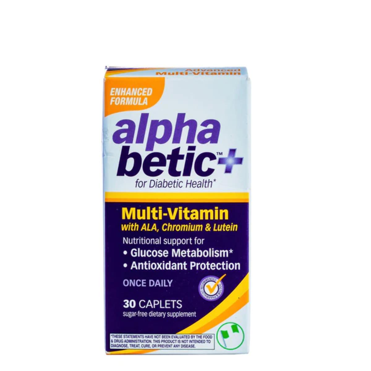 Alpha Betic+ For Diabetic Health Multivitamin, 30 Caplets