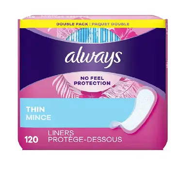 ALWAYS INCREDIBLY DAILY THIN PANTI LINERS REGULAR ABSORBENCY X 120 PCS