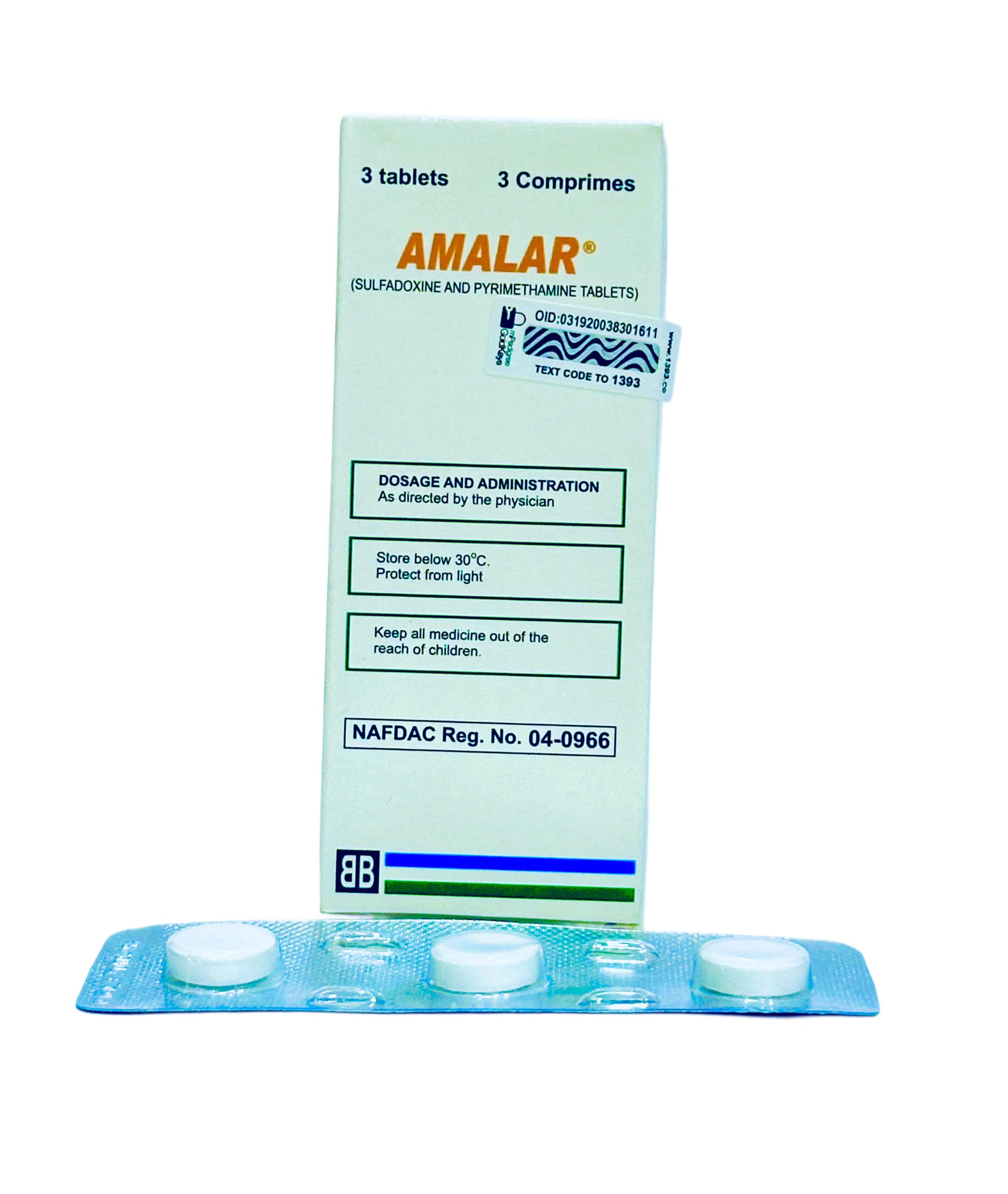 Amalar Tablet (Sulfadoxine+Pyrimethamine) x3