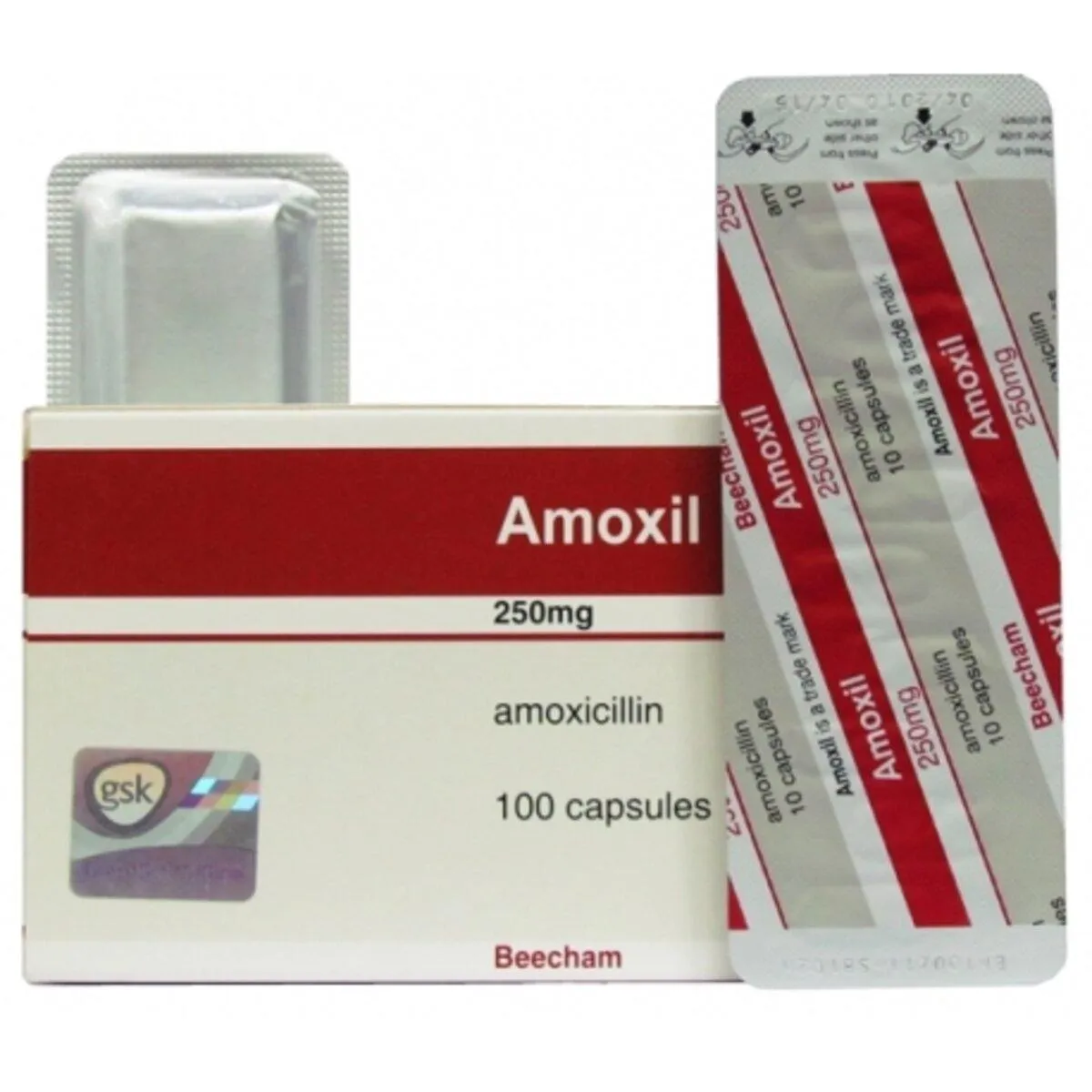 Amoxil 250mg Capsules, - Amoxicillin 250mg, 10 Capsules