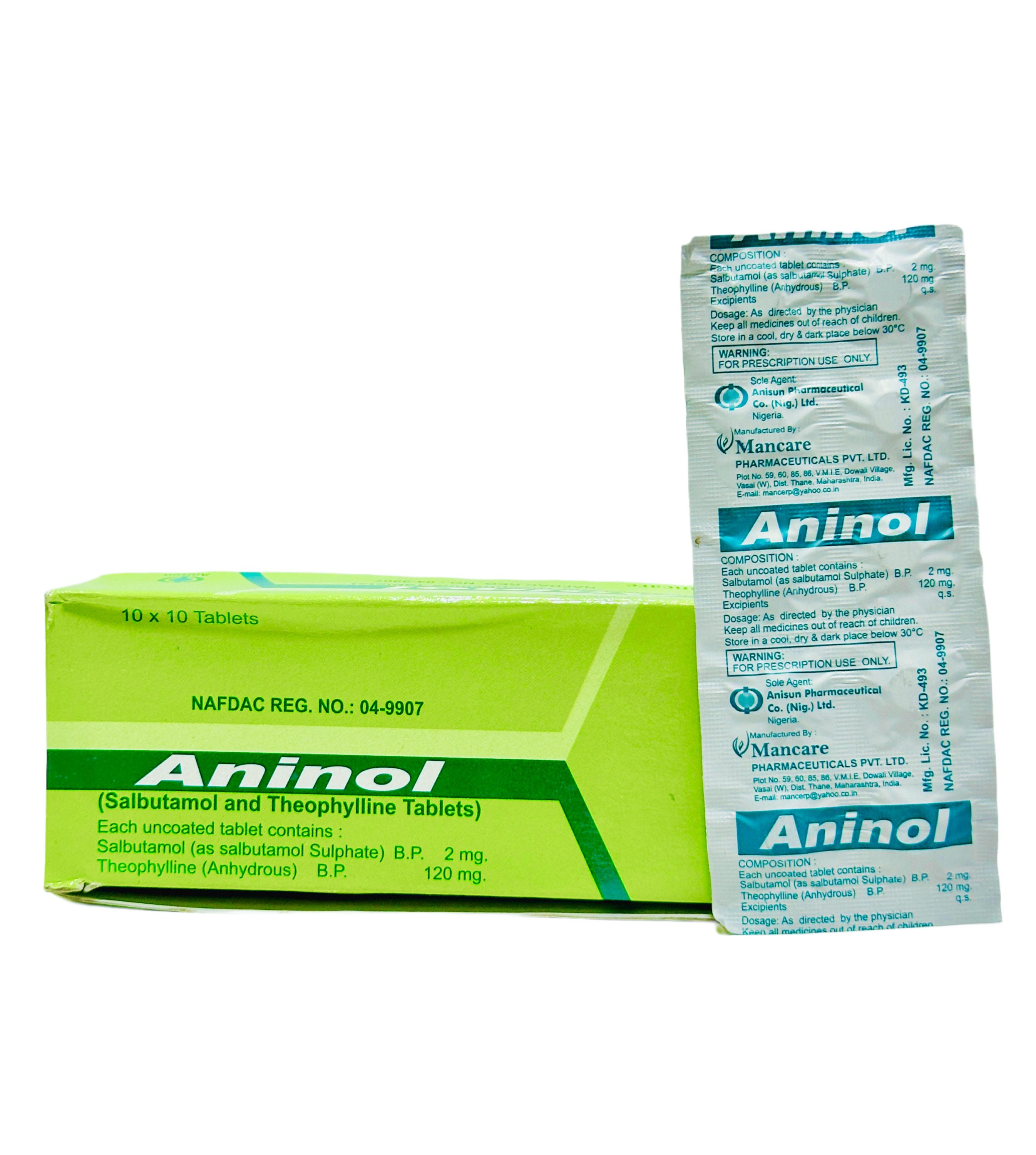 Aninol Tablet (Theophylline+Salbutamol) x100
