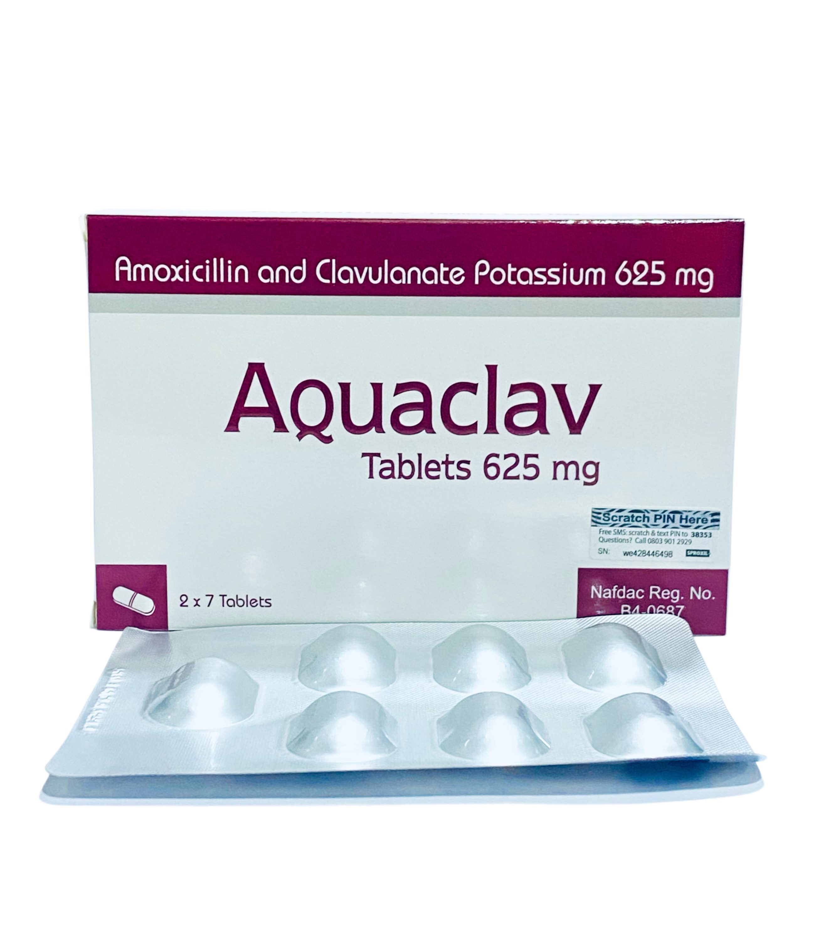 Aquaclav 625mg Tablet by 14