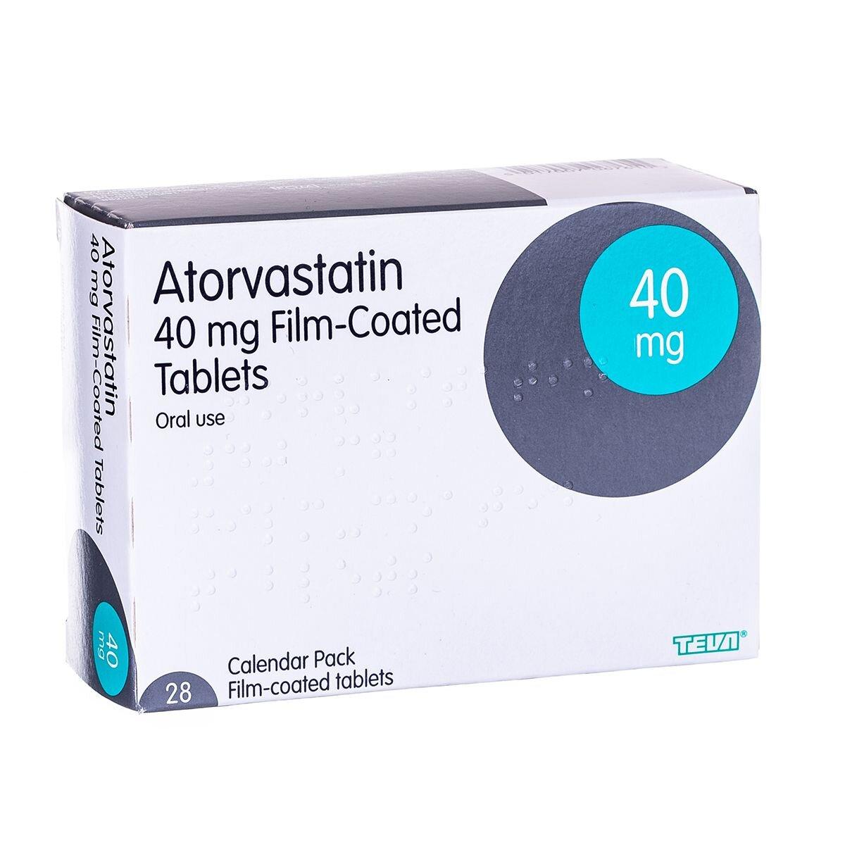 Atorvastatin 40mg Tablets, 28 Tablets