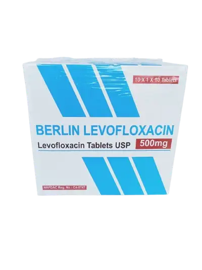 Berlin Levofloxacin 500mg 100 tabs pack