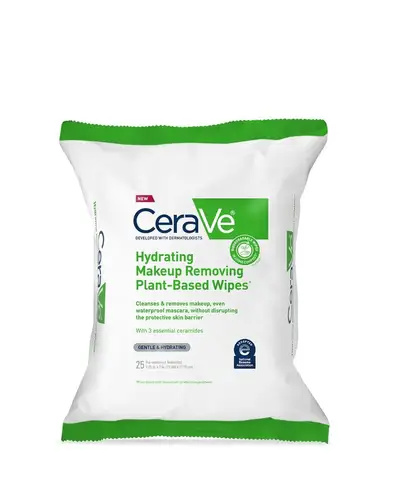 Cerave Hydrating Makeup Removing Plant-Based Wipes x25