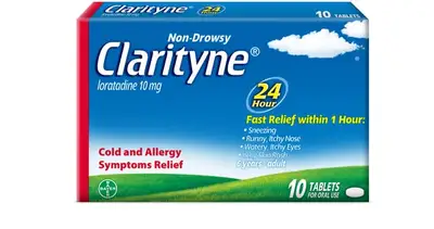 Clarityn Allergy 10mg Loratadine 10 tablets pack
