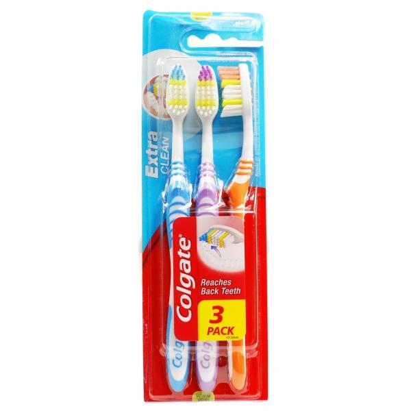 Colgate Extra Clean 3 Pack Toothbrush Medium