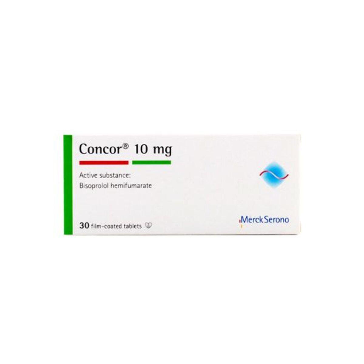 Concor 10mg - Bisoprolol Fumarate 10mg Tablets, 30 Tablets