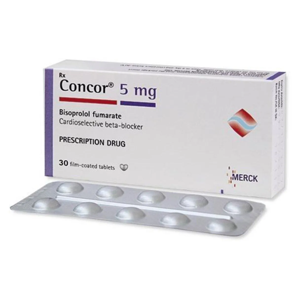 Concor 5mg - Bisoprolol Fumarate Tablets, 30 Tablets