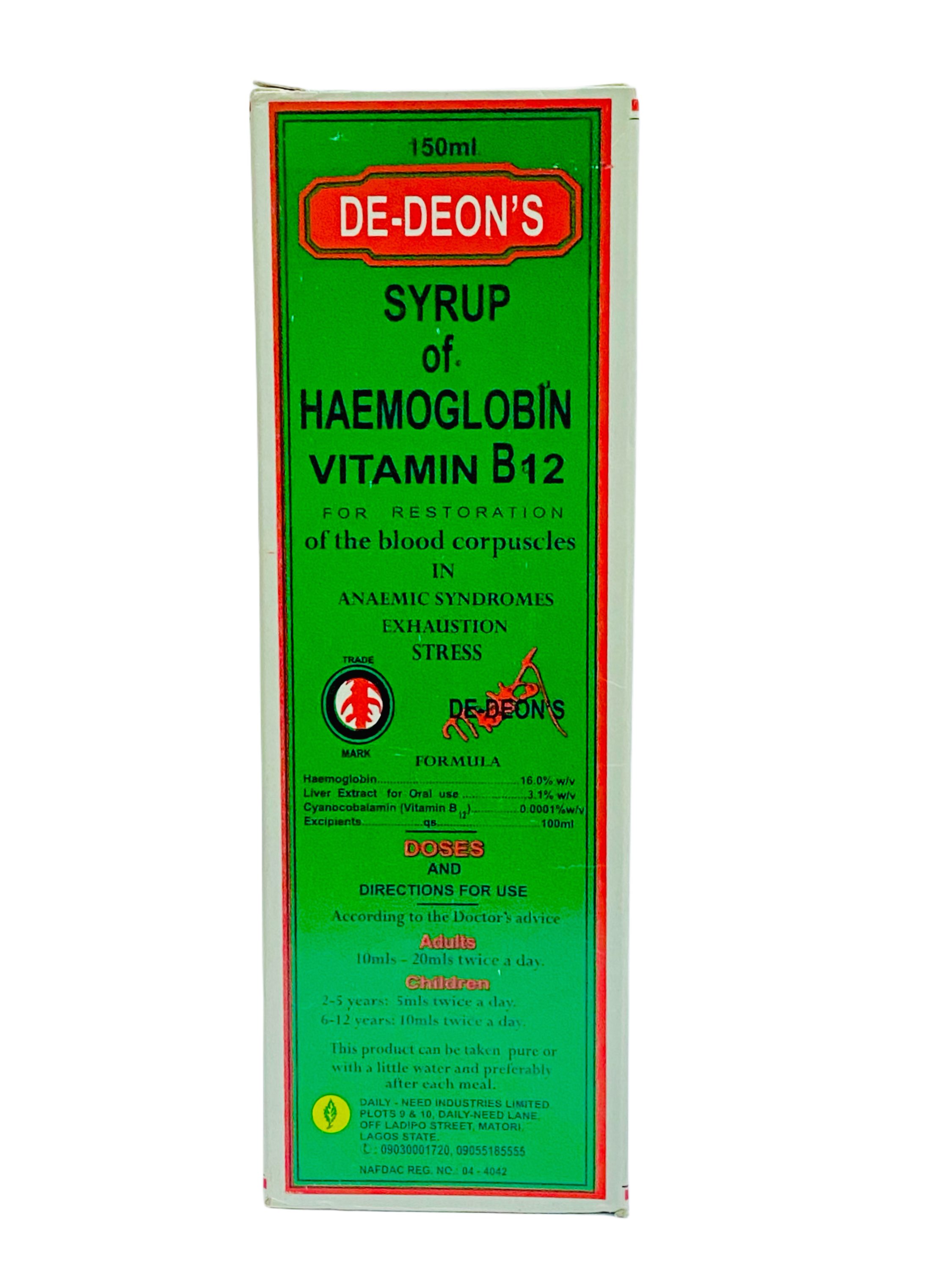 De-Deon?s Syrup (Haemoglobin) x150ml