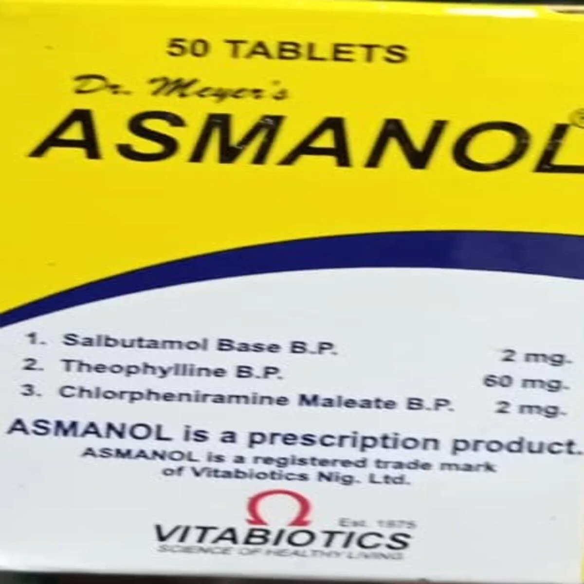 Dr Meyers Asmanol Tablet, 50 Tablets
