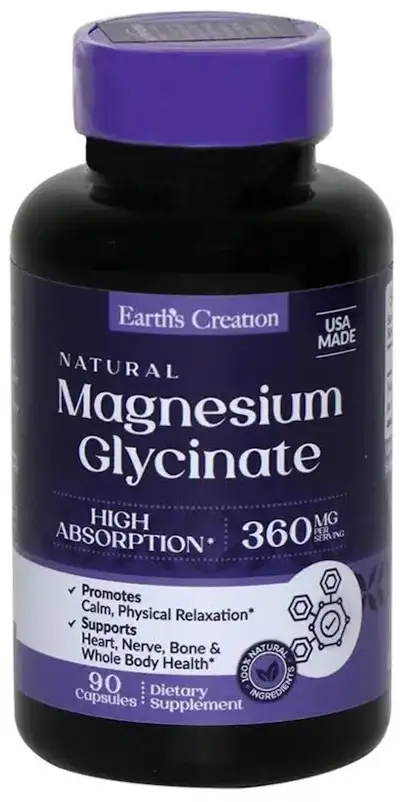 Earth's Creation Magnesium Glycinate 360mg (90 Capsules)