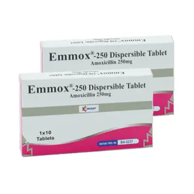 EMMOX Amoxicillin 250mg 10 Dispersible Tablets