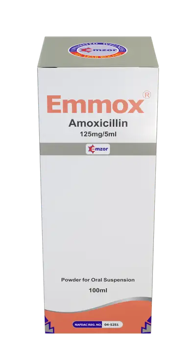 Emmox Amoxicillin Suspension 125mg/5ml - 100ml