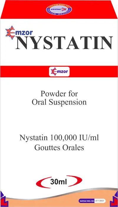 Emzor Nystatin Suspension 100,000IU/ml oral drops