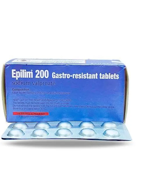 Epilim 200mg Tablets - Sodium Valproate, 10 Tablets