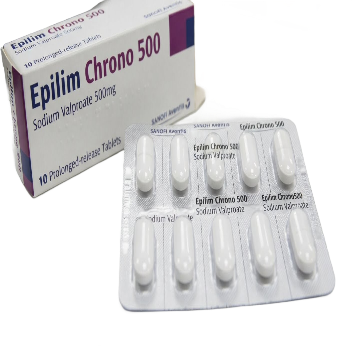 Epilim Chrono 500mg - Sodium Valporate, 10 Tablets