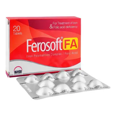Ferosoft-FA (Iron & Folic Acid) 20 Tablets