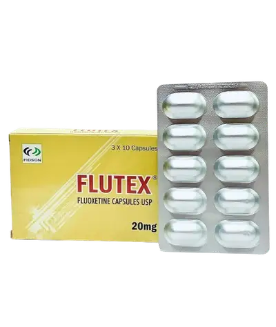 Flutex Fluoxetine 20mg 30 capsules pack