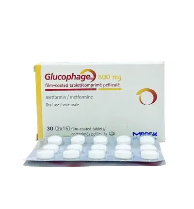 Glucophage 500mg 30 tablets pack