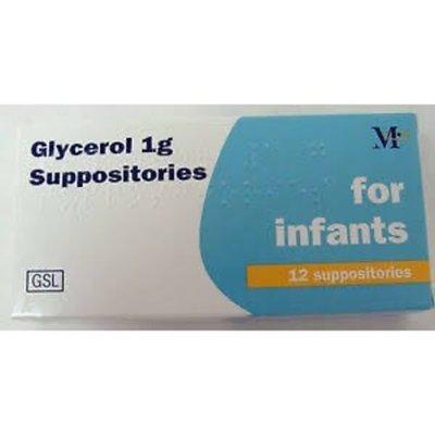 Glycerin 1g Suppositories Infant Size 12 Suppositories