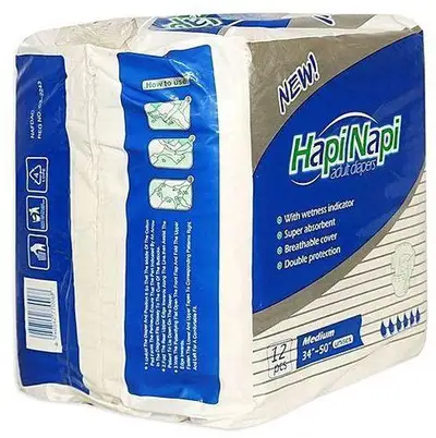 HAPI NAPI ADULT DIAPERS X12(L)