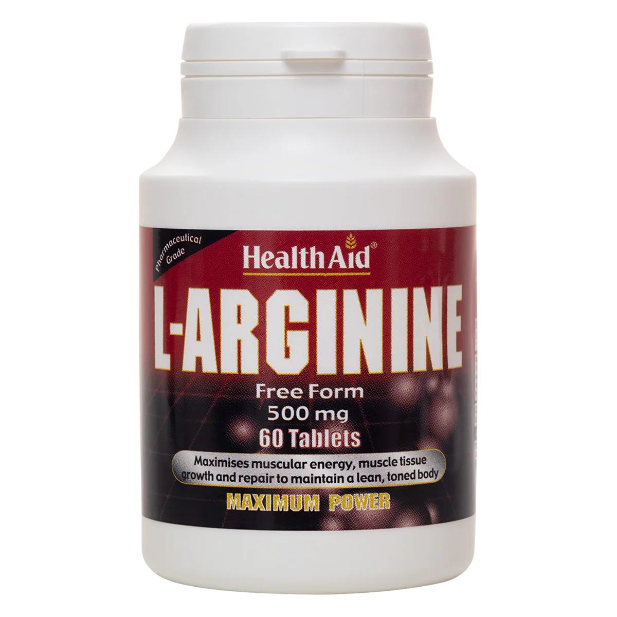 HealthAid L - Arginine 500mg Tablets, 60 Tablets