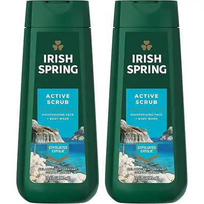 IRISH SPRING BODY WASH ACTIVE SCRUB MOISTURIZING FACE GEL 591ML