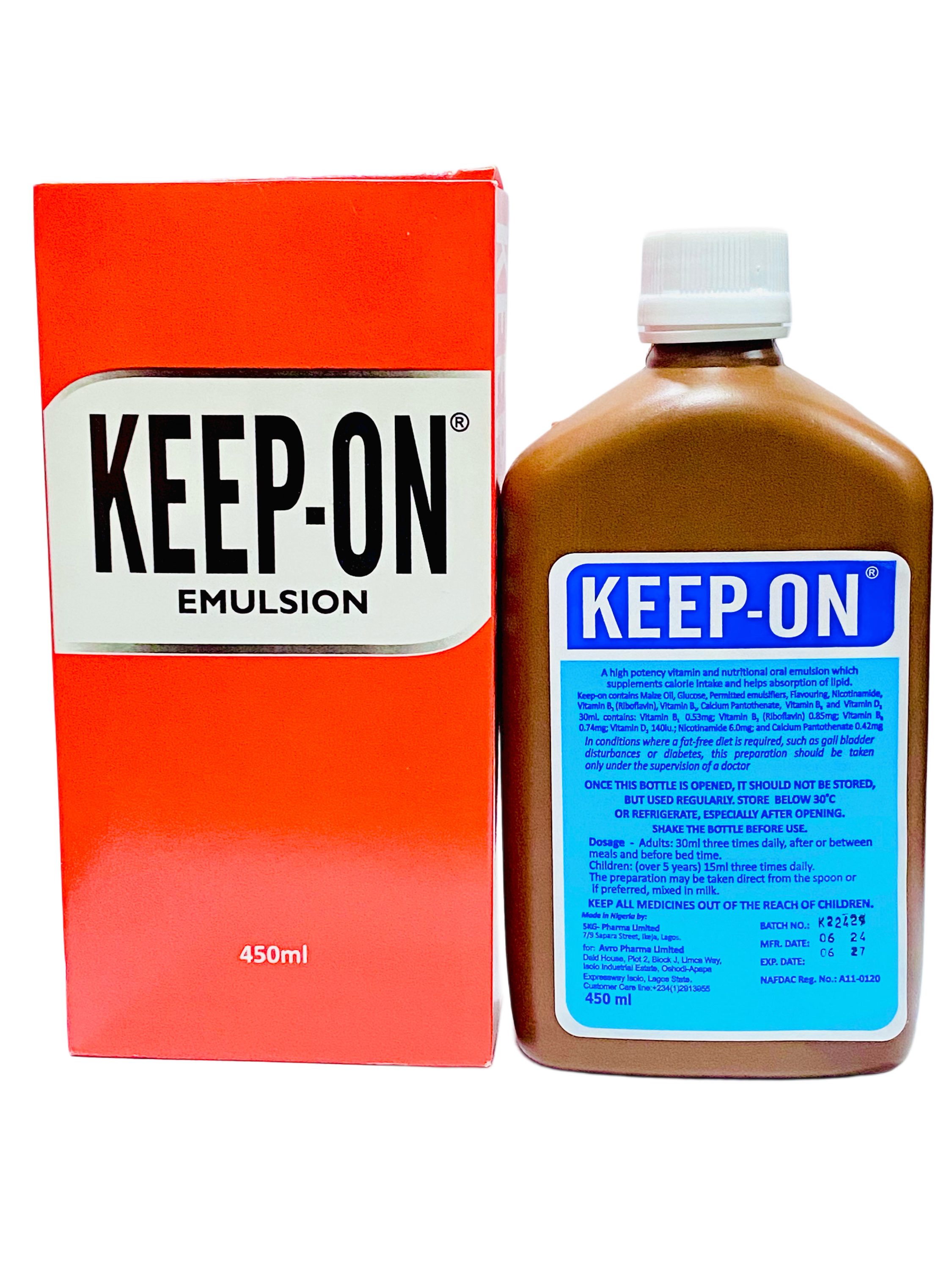 Keep-On Emulsion Syrup (Weight Gainer) 450ml