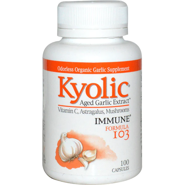 Kyolic Aged Garlic Extract Formula 103 Immune Support, 200 Capsules (Packaging May Vary)