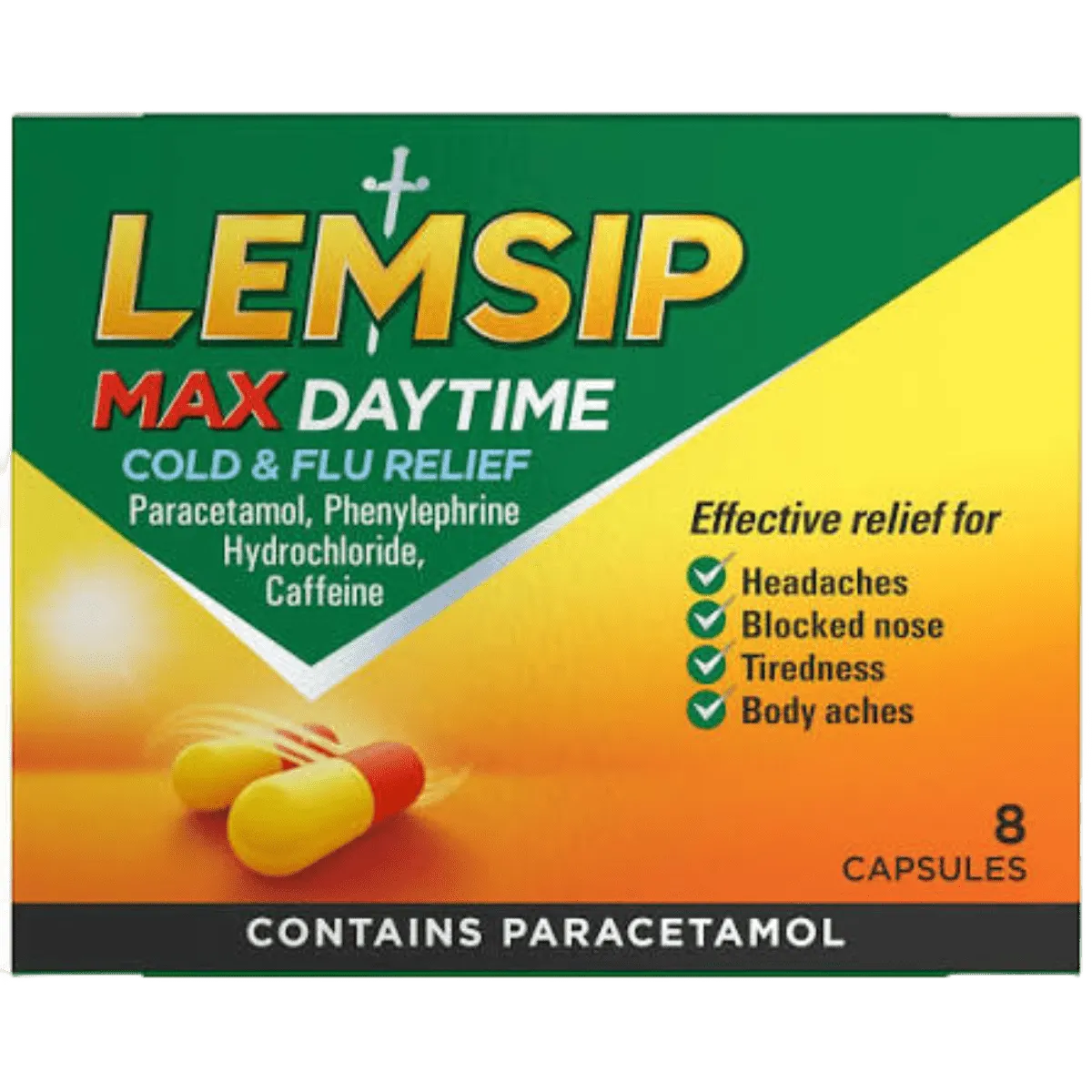 Lemsip Max Day & Night Cold & Flu Relief Capsules, 16 Capsules