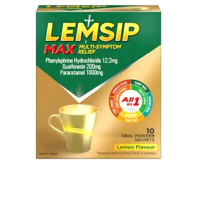 Lemsip Max Multi Symptom Relief Lemon Flavour 10 Sachets