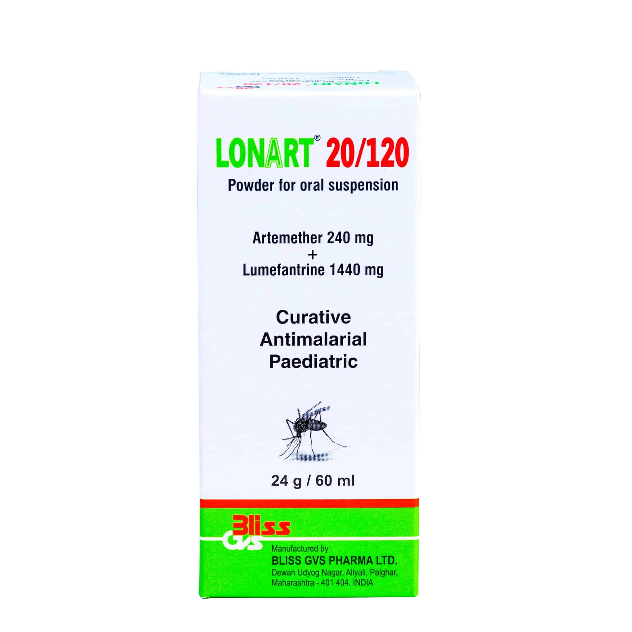 Lonart Suspension 20/120mg x60ml