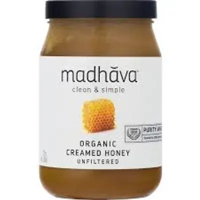 MADHAVA ORGANIC CREAMY HONEY -220Z