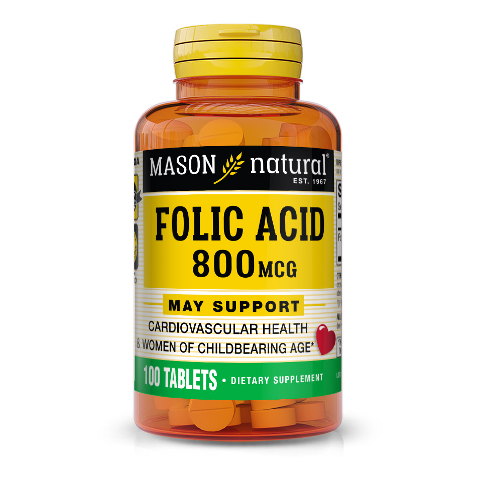Mason Natural Folic Acid 800mcg