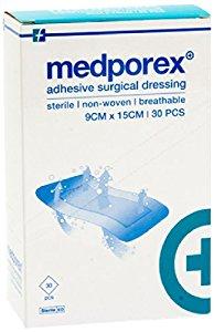 Medporex Adhesive Surgical Dressing 30 Pack (9 X 15CM)