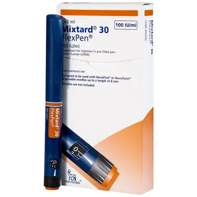 MIXTARD 30 FLEXPEN 100IU/MLS 3ML X 5