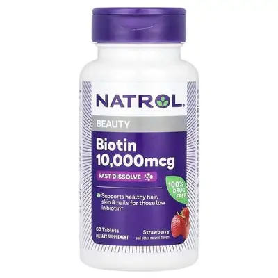 Natrol Biotin 10,000mcg Strawberry Fast Dissolve 60 Tablets