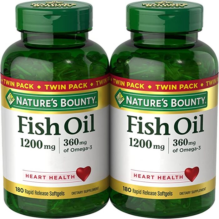 Nature?s Bounty Fish Oil 1200 mg, Twin Pack, Omega 3 EPA & DHA, Softgels