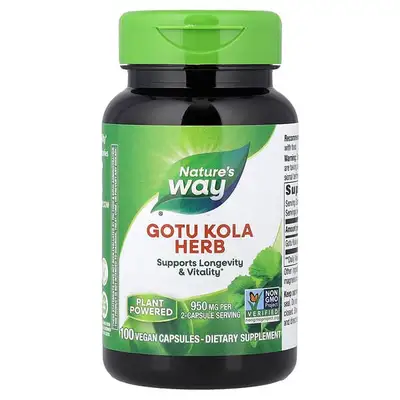 NATURE'S WAY GOTU KOLA HERB 475MG X 100 VEG CAPS