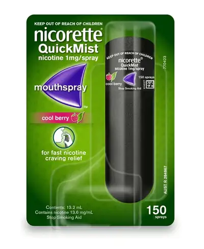 Nicorette QuickMist Mouth Spray 1mg 150 Sprays - Cool Berry