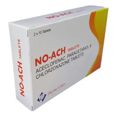 No-Ach Tablets x20 (Aceclofenac/Paracetamol/Chlorzoxazone)