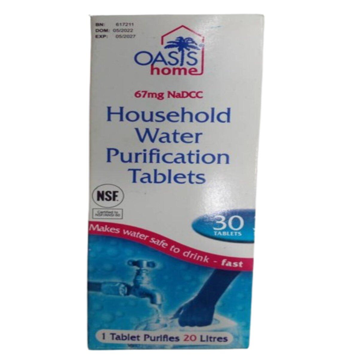 Oasis Home Household Water Purification Tablets, 30 Tablets