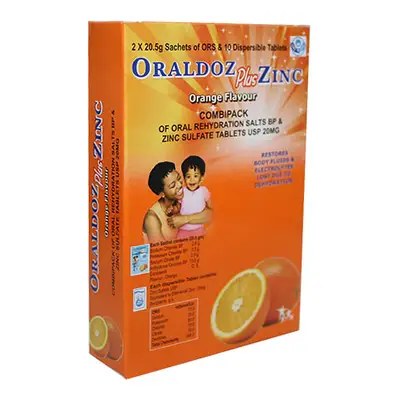 Oraldoz Plus Zinc Orange Flavour ORS (Pack)
